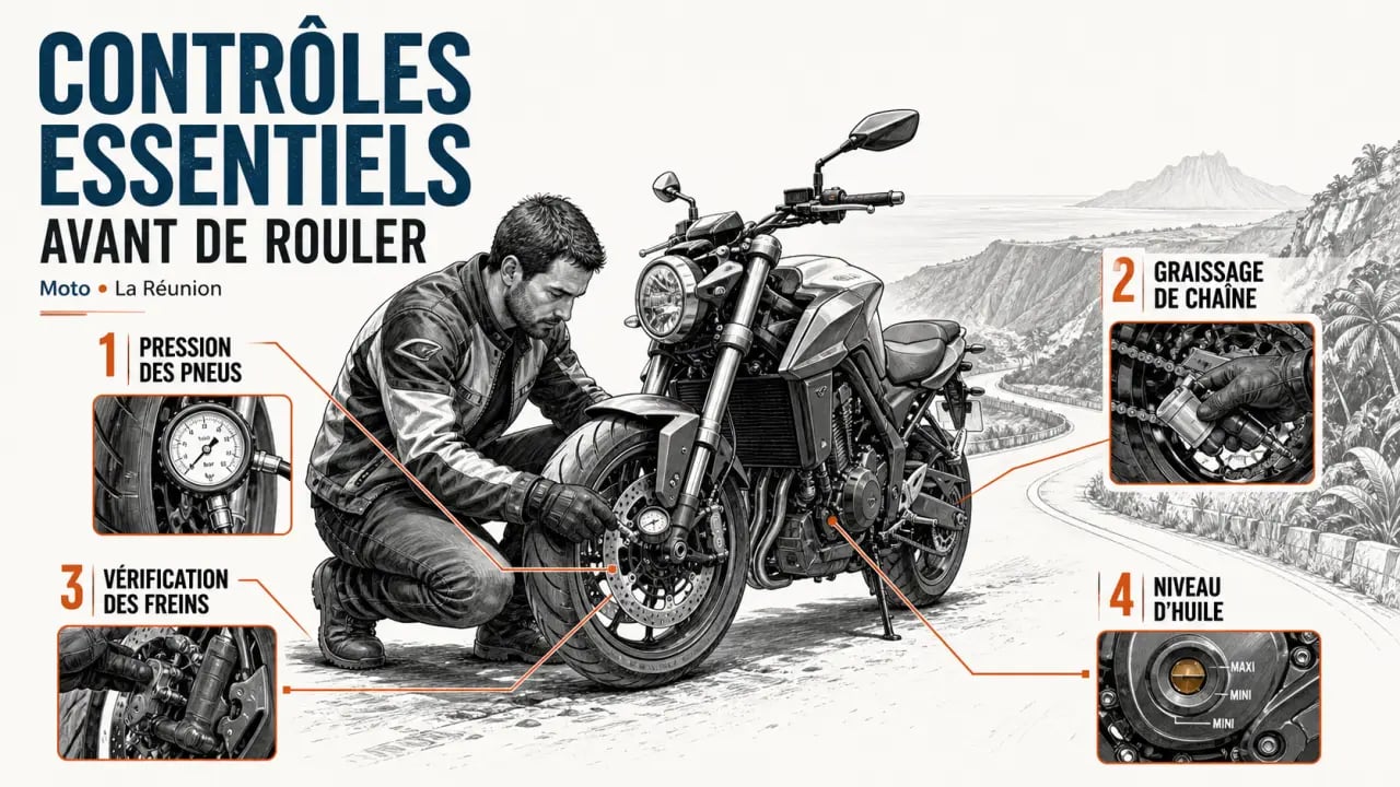 Comment bien entretenir son deux-roues à La Réunion : contrôles essentiels sur moto dans un environnement tropical