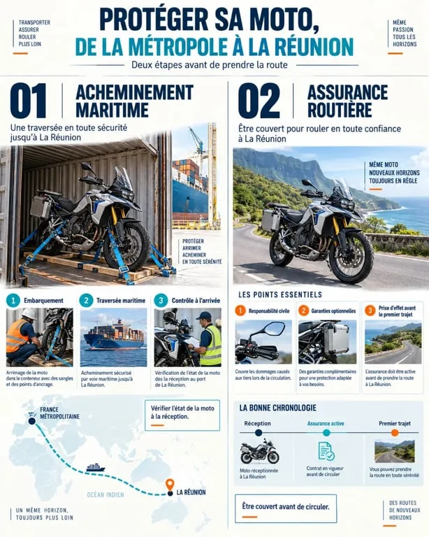 Devis assurance moto importée métropole Réunion : distinction entre assurance maritime et assurance routière