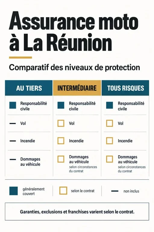 Devis assurance moto WhatsApp Réunion : comparaison des formules au tiers, intermédiaire et tous risques