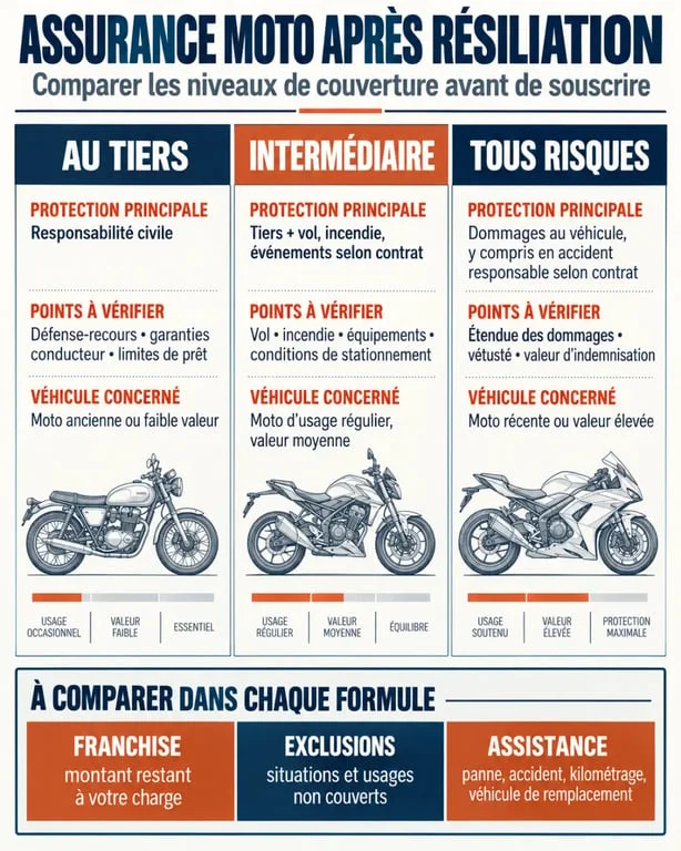 Devis assurance moto résilié à La Réunion : comparaison des formules au tiers, intermédiaire et tous risques