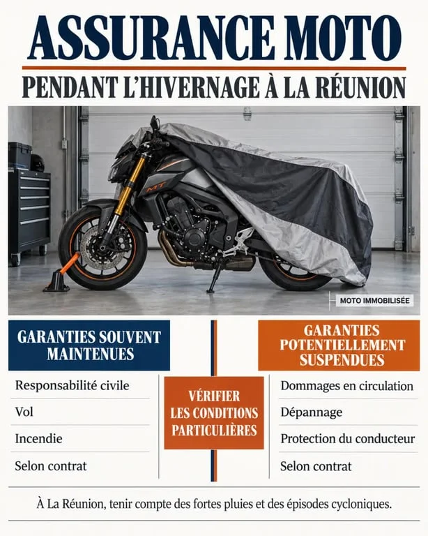 Devis assurance moto hivernage Réunion : garanties maintenues ou suspendues pendant l’immobilisation