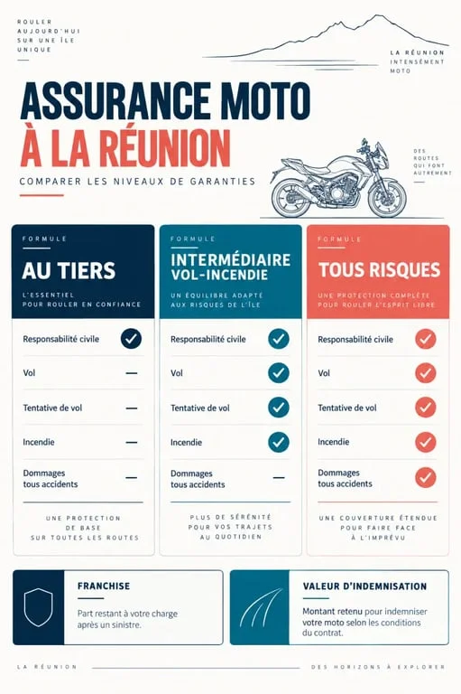 Devis assurance moto vol incendie Réunion : formules et garanties à comparer