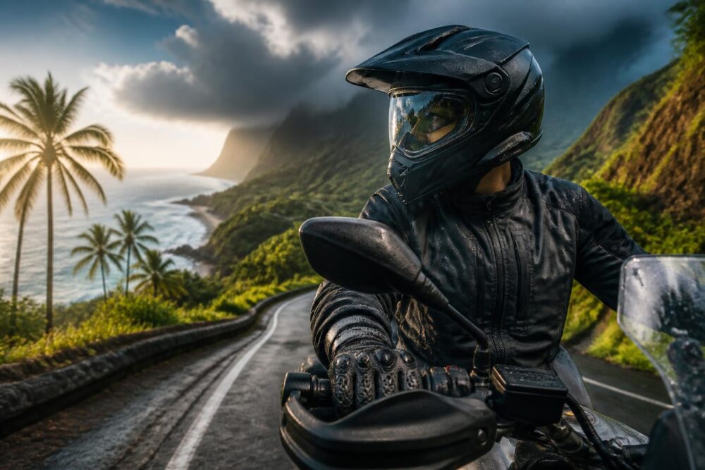 Équipement moto à La Réunion : pluie, chaleur, virages